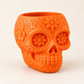 Variant only — orange sugar skull planter in daylight