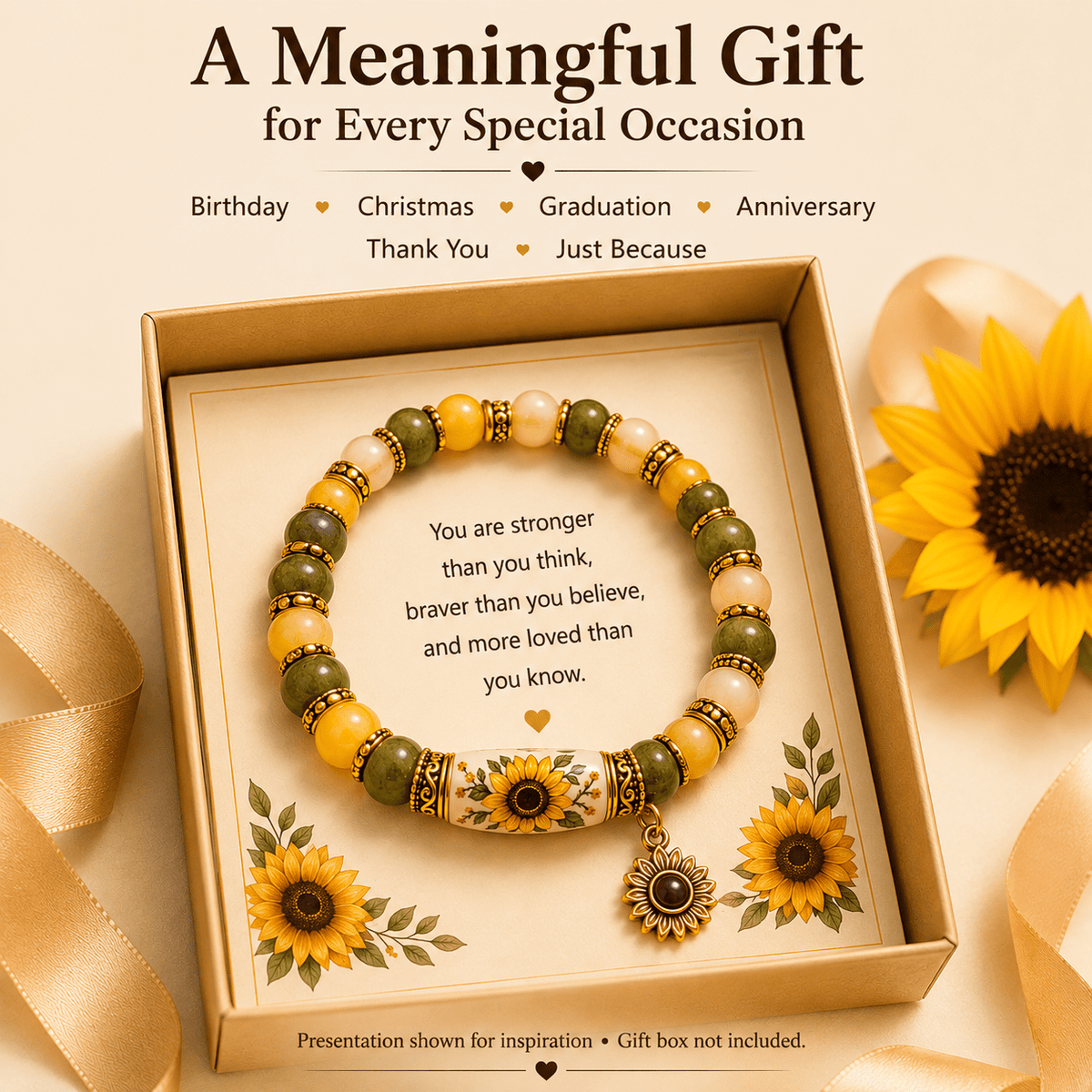 Sunflower Power Inspirational Bracelet - Dawterson