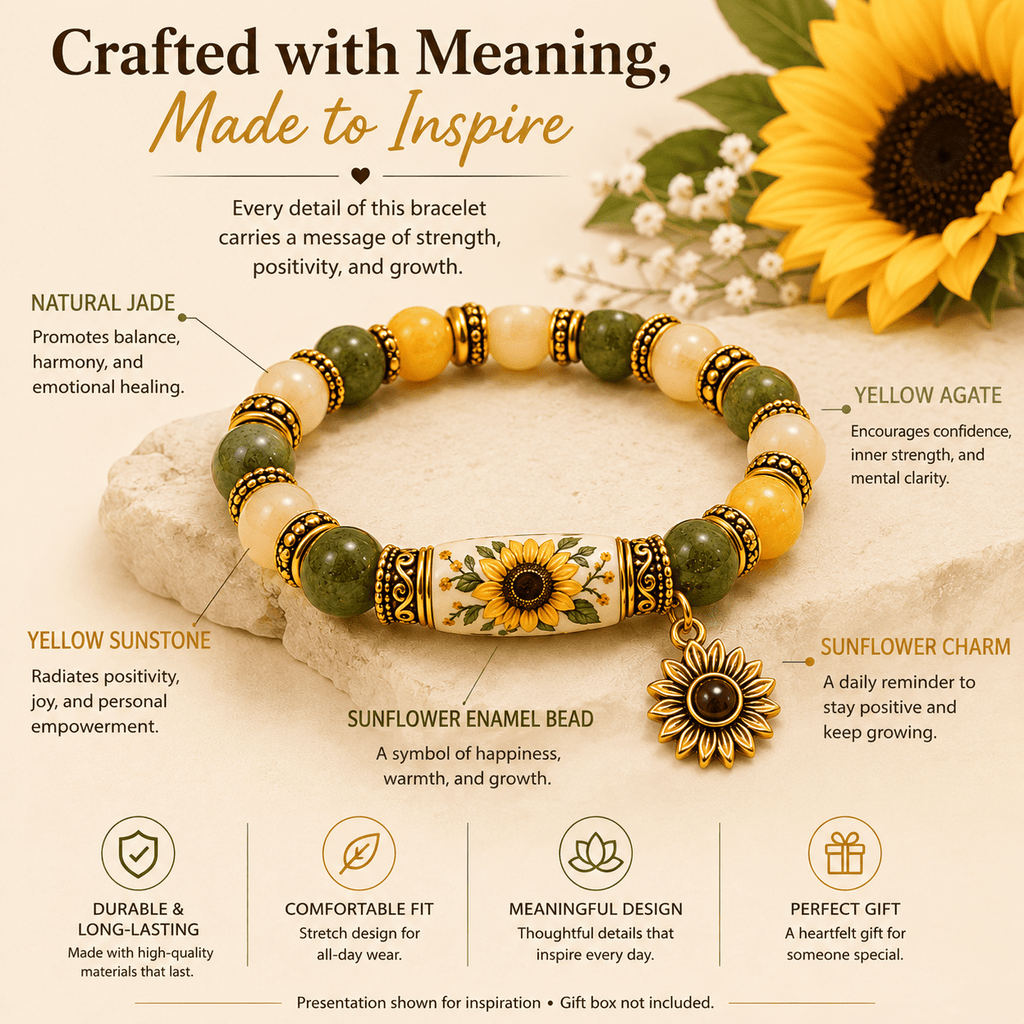 Sunflower Power Inspirational Bracelet - Dawterson