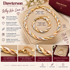 Tricolor Twist Necklace and Bracelet Set why we love it, dimensions and product details