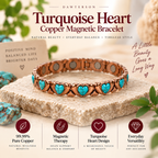 Turquoise Heart Copper Magnetic Bracelet product feature image