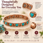 Turquoise Heart Copper Magnetic Bracelet thoughtful design feature image