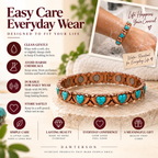 Turquoise Heart Copper Magnetic Bracelet easy care everyday wear image
