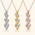 Twilight Spiral Crystal Pendant Necklace in silver, gold and rose gold