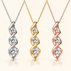 Twilight Spiral Crystal Pendant Necklace in silver, gold and rose gold
