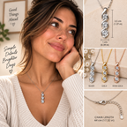 Twilight Spiral Crystal Pendant Necklace size, chain length, and silver gold rose gold variants