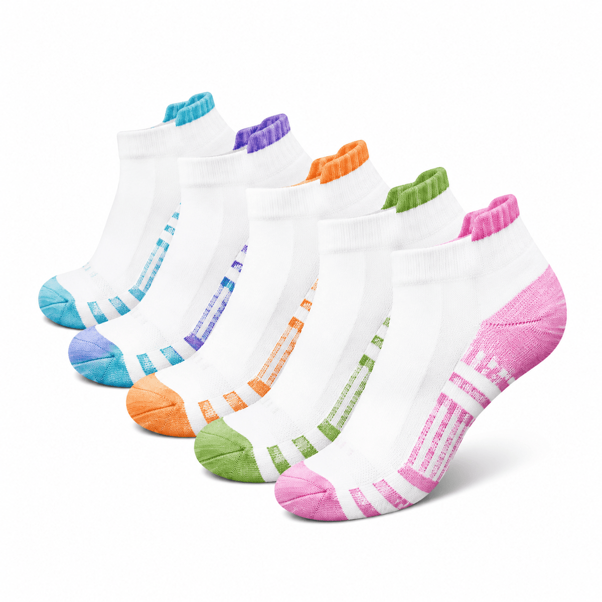 Women's Lightweight Active Performance Low-Cut Socks (5-Pack) - Dawterson
