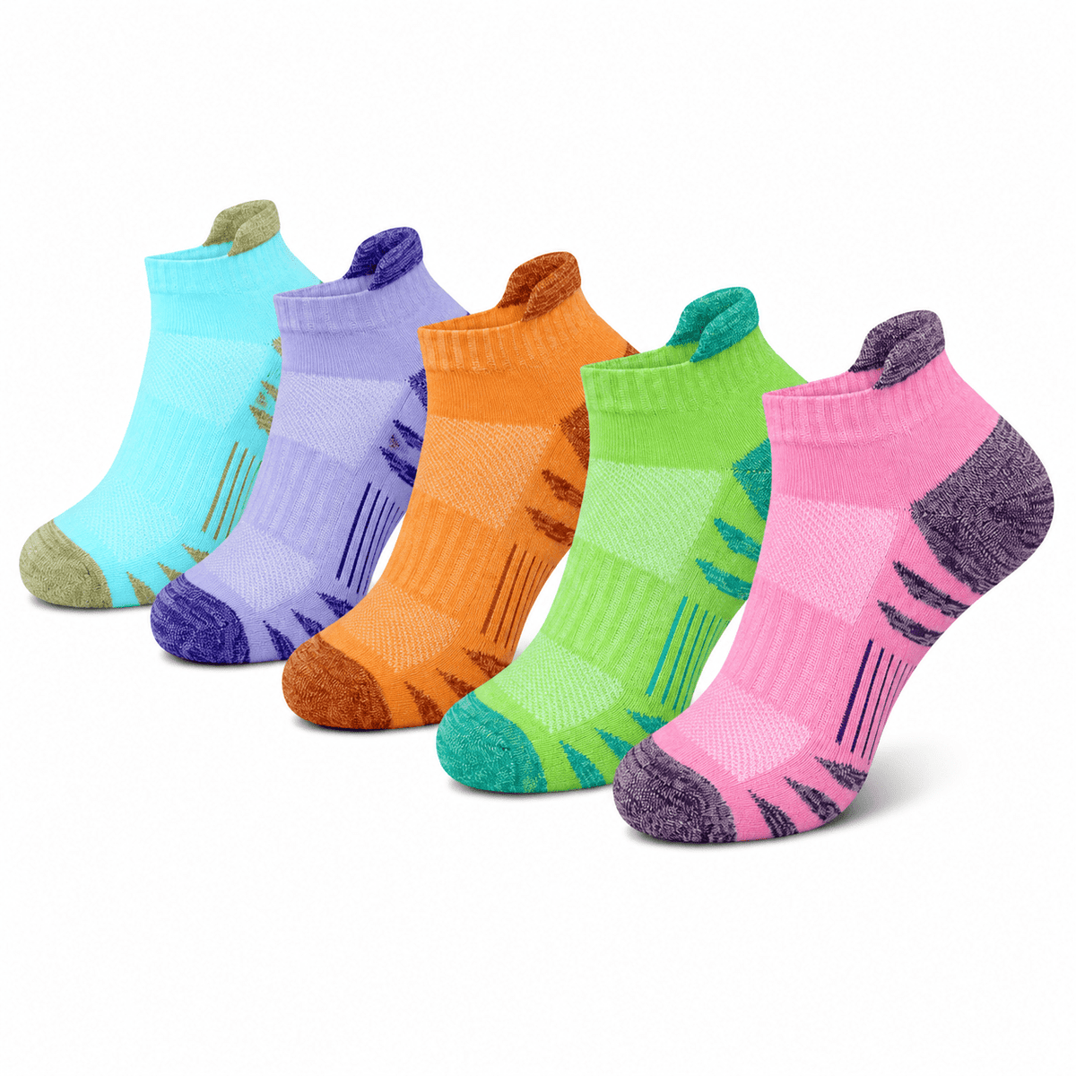 Women's Lightweight Active Performance Low-Cut Socks (5-Pack) - Dawterson